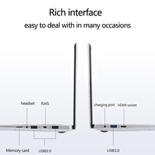 Charger l'image dans la galerie, 15.6 inch 8GB RAM 256GB/512GB SSD Notebook intel J3455 Quad Core Laptops With FHD Display Ultrabook Student Computer